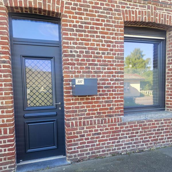 Ensemble porte d’entrée ALUMINIUM 80 DANAE avec imposte 